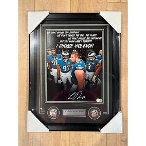 Landon Dickerson signed autographed Eagles SBLIX 11x14 Photo Framed Beckett